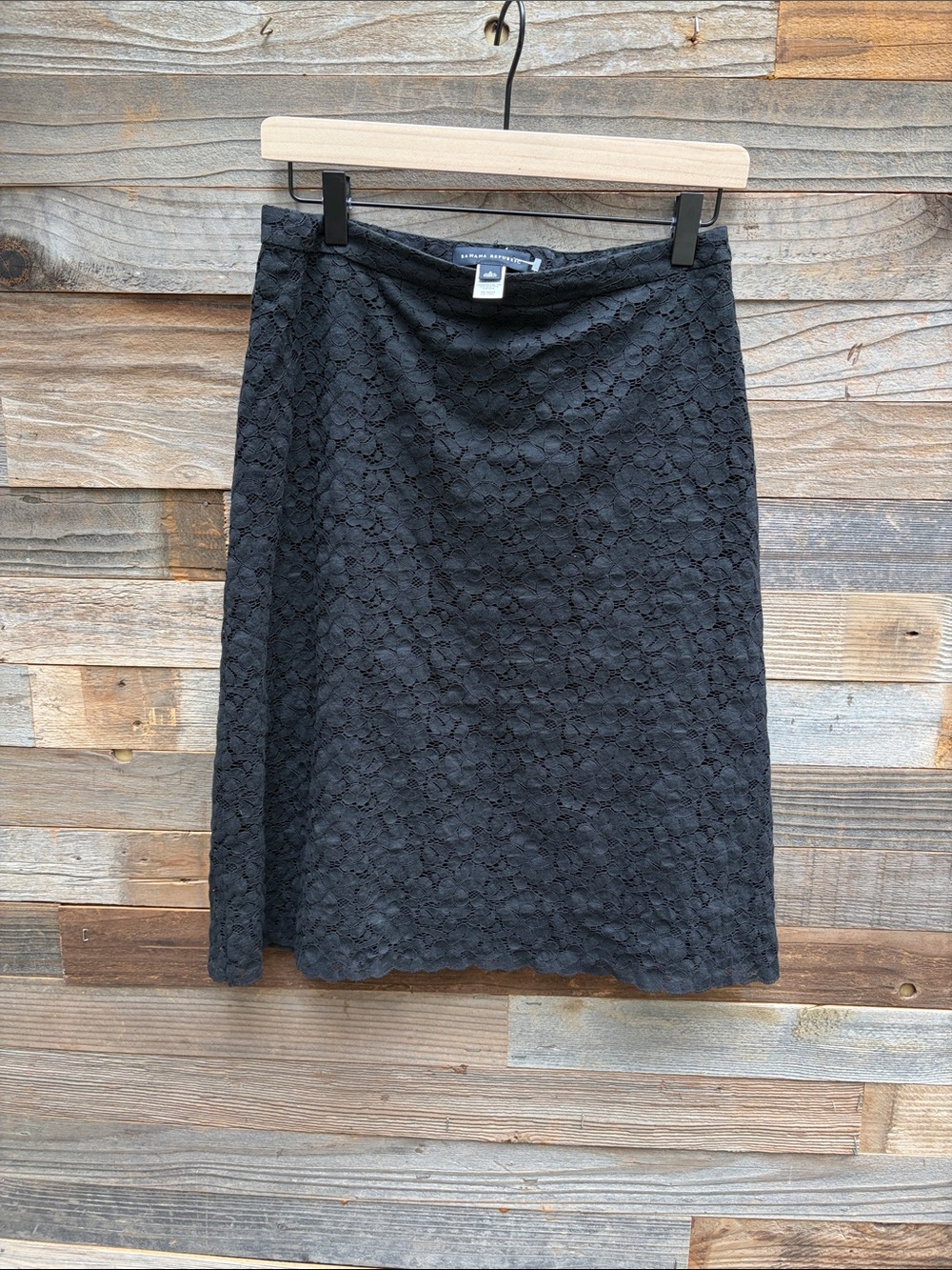 Banana Republic Black Lace A-Line Midi Skirt